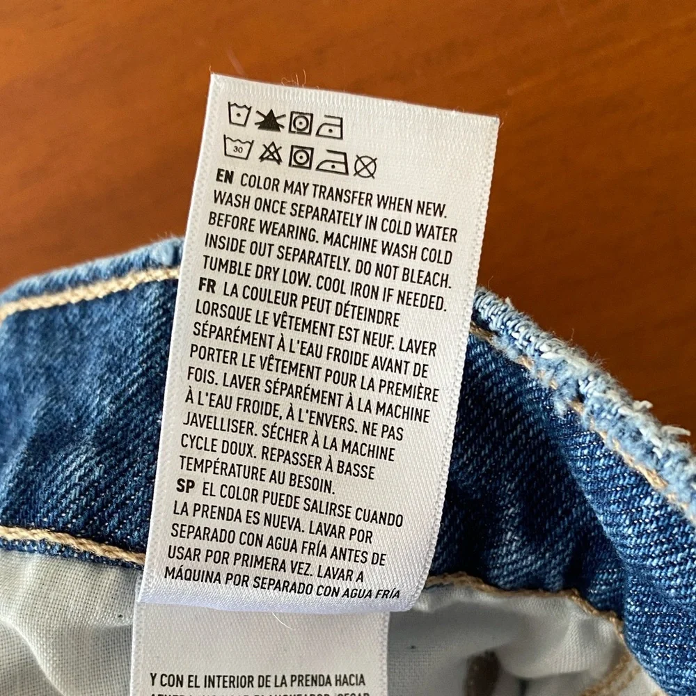 American Eagle | Medium-Wash Denim Super High-Rise Stretch Straight Jeans Sz 10 - Picture 12 of 16